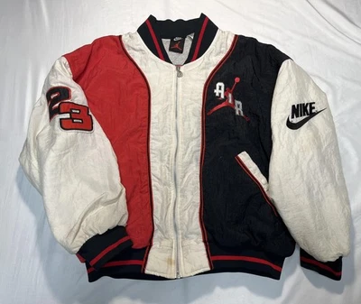 VINTAGE Nike Air Jordan Jacket Mens Large Black Red Colorblock Jumpman 23 90s - Image 1 of 4