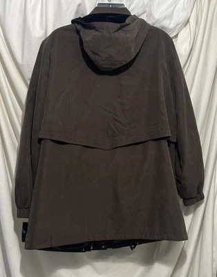 NEW size 3XL Women’s Fleet Street Dark Brown Hooded Winter Coat XXXL Button Zip - Image 1 of 4