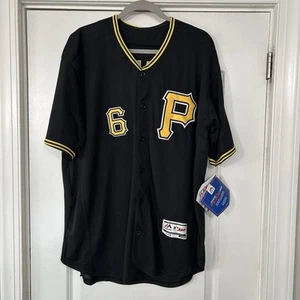 NWT Pittsburgh Pirates Starling Marte #6 Sewn Black Jersey Size 44 (L) Majestic - Picture 1 of 13