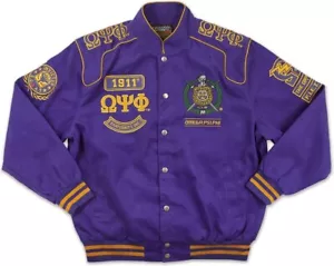 Big Boy Omega Psi Phi Divine 9 S10 Mens Twill Racing Jacket [Purple - 4XL] - Picture 1 of 7