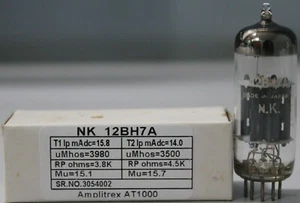 NOS 12BH7A SYLVANIA NOS made in U.S.A New in White Box Amplitrex Tested 1 Pc - Picture 1 of 8