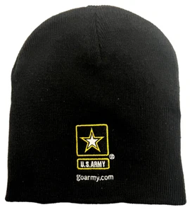 Berretto berretto teschio nero giallo US Army ricamato stella e logo Go Army NUOVO - Foto 1 di 4