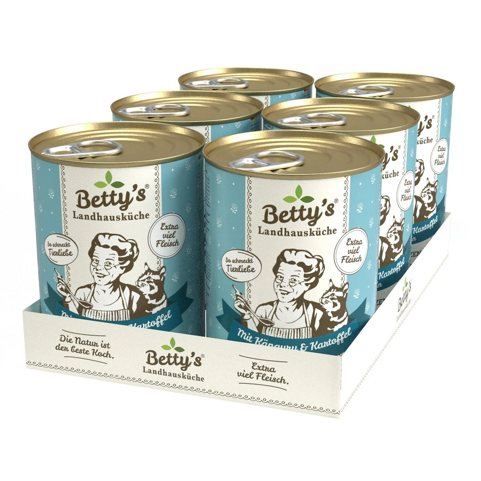 Betty`s Landhausküche Katze Känguru mit Kartoffeln und Geflügel 6x 400g Ds. (8, - Bild 1 von 1