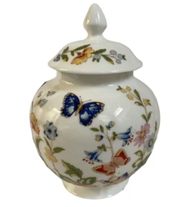 Aynsley Cottage Garden Butterflies & Flowers Ginger Tea Candy Jar Lid Bone China - Picture 1 of 8