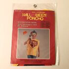 Vintage 80s Halloween Poncho Clown Child Costume Paper Mask Norben Tawain