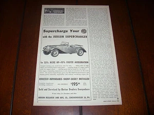 1955 JUDSON SUPERCHARGER MG ***ORIGINAL VINTAGE AD*** - Picture 1 of 2