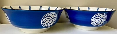 2 New Signature Housewares Japanese Style Pasta Noodle Salad Dinner Bowls  7.5” - Image 1 of 4
