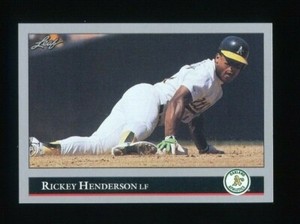 1992 LEAF #116 RICKEY HENDERSON HOF ATHLETICS