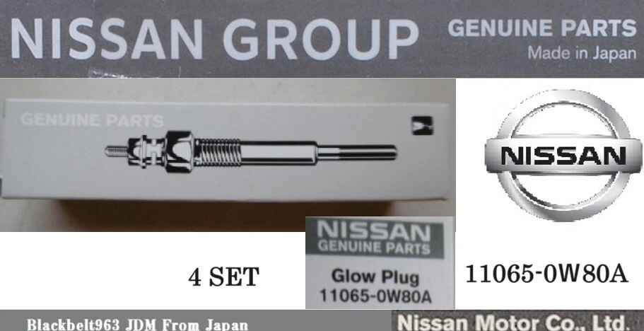 Juego de 4 bujías incandescentes originales Nissan DATSUN D22 JDM OEM 11065-0W80A Japón Foto 1 de 1