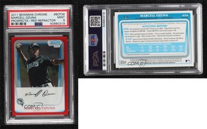 2011 Bowman Chrome Prospects Red Refractor /5 Marcell Ozuna #BCP36 PSA 9 MINT