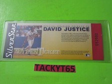 1991 SILVER STAR EDITION TRIBUTE TO DAVID JUSTICE AUTHENTICKET #052880