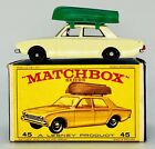 1965 RARE Original Matchbox Lesney 45B FORD CORSAIR +BOAT Type D/E Box NOS SWEET