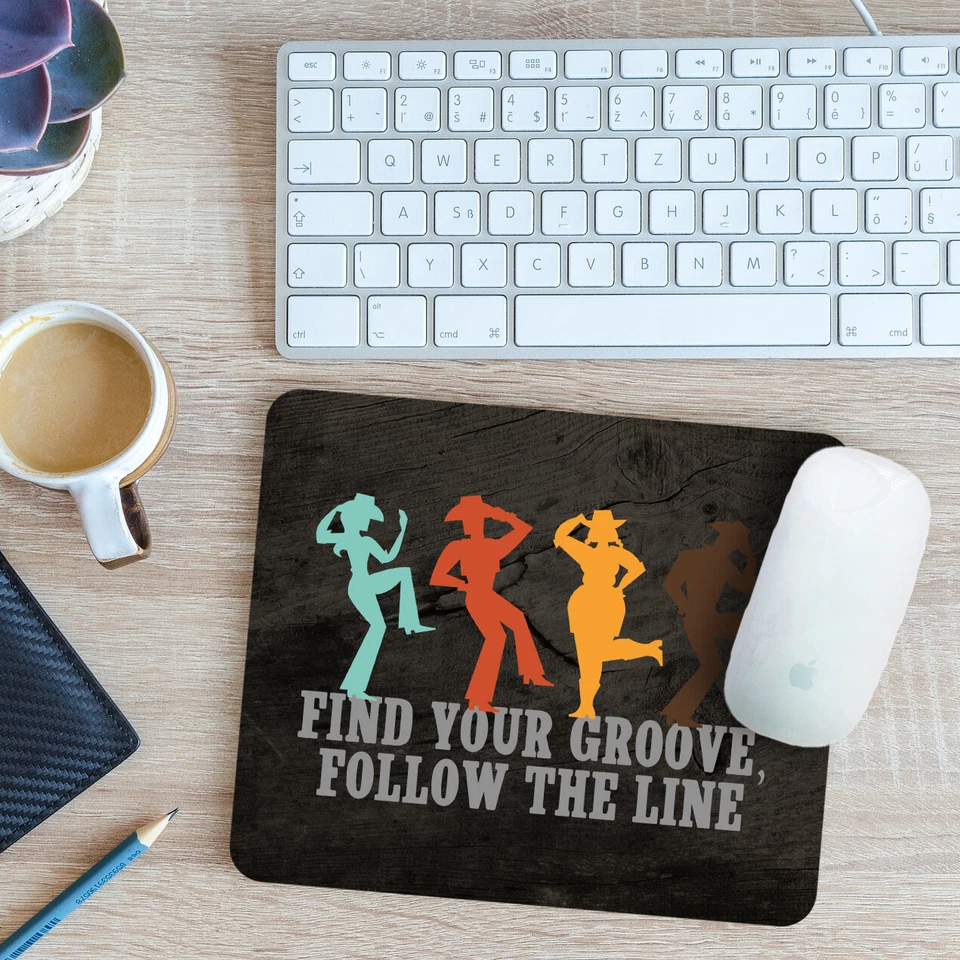 Line Dancing Find your Groove Mouse Mat Pad Follow the Line Gift 24cm x 19cm - Image 1 of 1