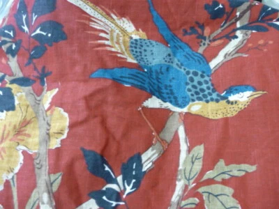 Pottery Barn Maxton Side Chair Slipcover Floral RED Bird slipper chair - Image 1 of 4