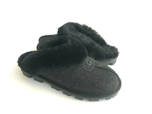 UGG COQUETTE TWINKLE BLACK SHEARLING MOCASSIN SLIPPERS US 6 / EU 37 / UK 4 - Picture 1 of 6