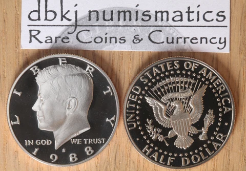 1988 S Proof Kennedy Half Dollar 50¢ - Gem Cameo Proof Cover