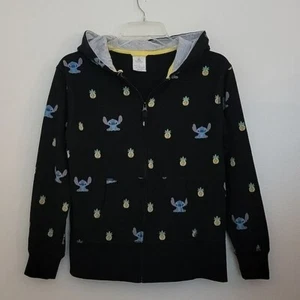 Lilo & Stitch Disney Black Print Zip Up Hoodie Jacket S - Picture 1 of 16