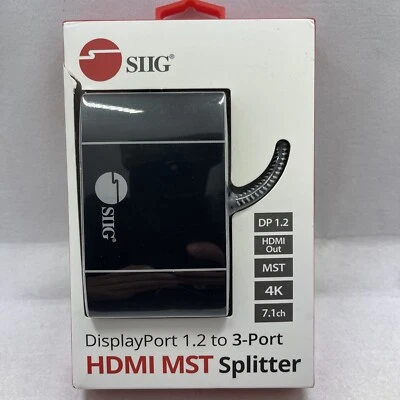 SIIG 3 Port DisplayPort to DisplayPort MST Hub 4k UHD - 1x3 DP to DP Muti Mon... - Image 1 of 4
