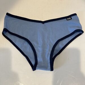 Victoria's Secret PINK Ribbed blue Cheekster Panty M- NWT