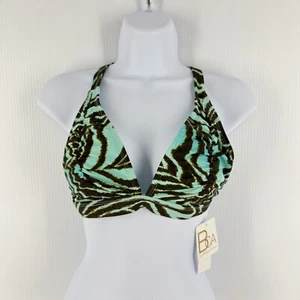 BCA BECCA BY REBECCA Swimsuit Top LG Hannah Animalistic Blue Print  New with Tag - Picture 1 of 10