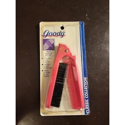 JUEGO DE PINCELES Y PEINE PLEGABLES COMPACTOS 1996 NUEVO DE STOCK Pink Goody Classic Collection Foto 1 de 3