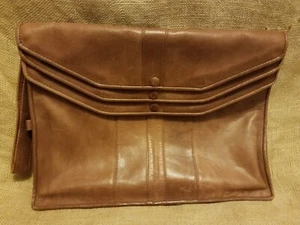 Vintage Leather Envelope Style Satchel Briefcase Made in Colombia 15"x12" - Picture 1 of 19
