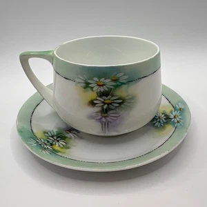 Rosenthal Selb Bavaria Donatello Cup & Saucer Hand Painted Daisies Green Ombre - Picture 1 of 6
