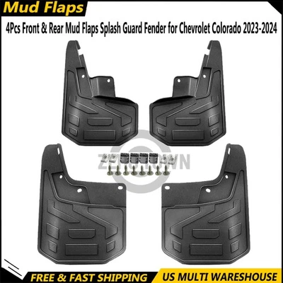 4Pcs Front & Rear Mud Flaps Splash Guard Fender for Chevrolet Colorado 2023-2024 - Изображение 1 из 4