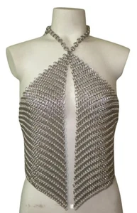 10 mm Aluminium Butted Chainmail Women's Crop Top Lightweight Cosplay Costume - Picture 1 of 7