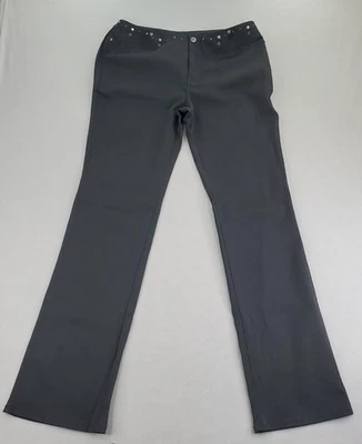 Pantalones Harley Davidson de colección para mujer 12 negros oscuros estrás cintura corte boot elásticos Foto 1 de 4