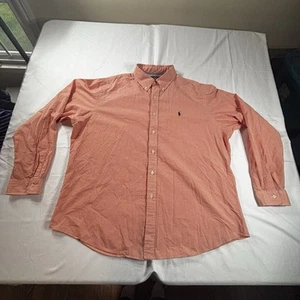 RALPH LAUREN Shirt Men 2XL Gingham Check Custom Fit Button Up Long Sleeve Cotton - Picture 1 of 10