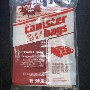 15 NEW Genuine Kenmore Canister Vacuum Cleaner Bags Style 20-5055 Sears - Picture 1 of 4