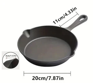 20 cm Gusseisen Bratpfanne Servierpfanne mit dekorativen Gussgriffen "Fisch" - Bild 1 von 6