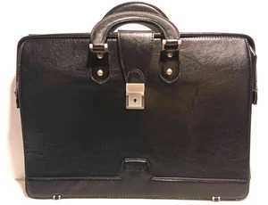 Ronts Black Saddleback Leather Front Door Briefcase Dust Cover New - Picture 1 of 11