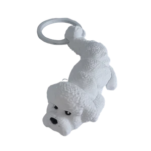 Supportive Solutions 3D Printed Bichon Frise Flexi Bag Charm Keychain - One Size - Picture 1 of 3