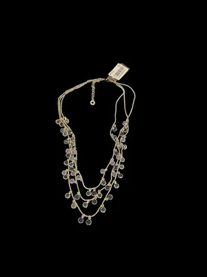 Ожерелье Anne Klein многослойное золотисто-фиолетовое лавандовое застежка 9,5 дюйма НОВОЕ - Изображение 1 из 4