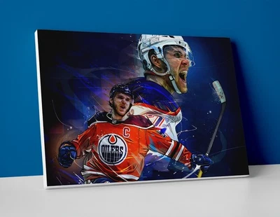 Connor McDavid Poster or Canvas - Edmonton Oilers Hockey Wall Art - Image 1 of 4