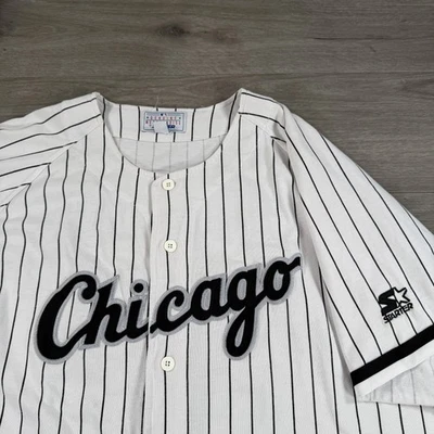 Camiseta de béisbol vintage de los Chicago White Sox XL Frank Thomas 35 a rayas Foto 1 de 4