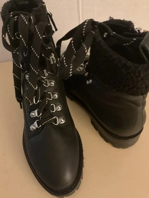 Rebecca Minkoff women black leather biker combat boots size 9.5 Euro 40.5 - Image 1 of 4