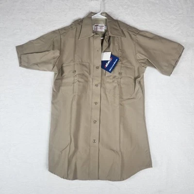 Рабочая рубашка Elbeco 09772 Duty Max Nano Dry SS униформа новая с ценниками размер 38 хаки - Изображение 1 из 4