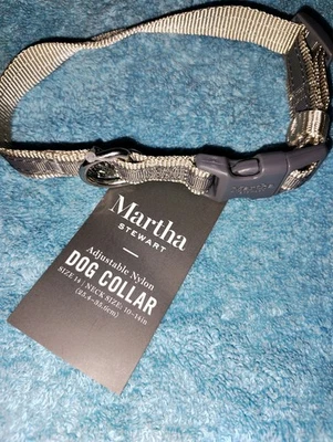 "Collar ajustable de nailon para perro Martha Stewart talla 14 se adapta al cuello 10""-14""" Foto 1 de 4