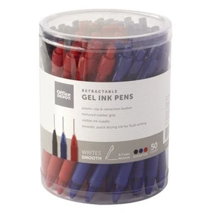 Office Depot Callisto Retractable Gel Ink Pens, Medium Point, 0.7 mm, Pack Of 50 - Picture 1 of 6
