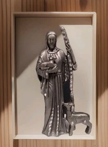 MWFP 1986 Pewter 3.25 in tall Shepherd Jesus Figure Holding Staff and Lamb - Picture 1 of 9