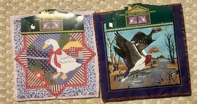 2 NEW Vtg Fancy Quilt Design Cushion Pillow Cover Ducks /Mallards 16x16 - Image 1 of 4