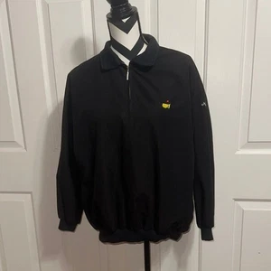 Masters Collection Black Quarter-Zip Pullover with Embroidered Logo - Picture 1 of 5