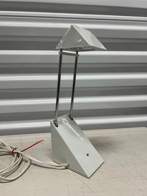 Vintage IKEA Postmodern Telescopic Desk Lamp White Chrome 12V Tested Works - Image 1 of 4