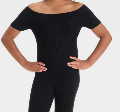 art Class Girls Off the Shoulder Ribbed Sweater Purple size L 10/12 - Image 1 of 3