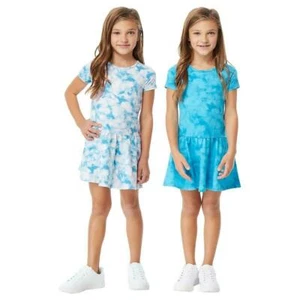 32 Degrees Girls 2 pack Ultra Soft Dress, BLUE ATL- TEAL, 2T  - Picture 1 of 2