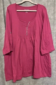NEW size 2X Woman Within knit top dark pink 26/28 - Picture 1 of 5