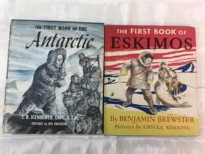 THE FIRST BOOK OF ESKIMOS / ANTARCTIC 1950s Childrens Book Series,HC w/dj - Picture 1 of 3